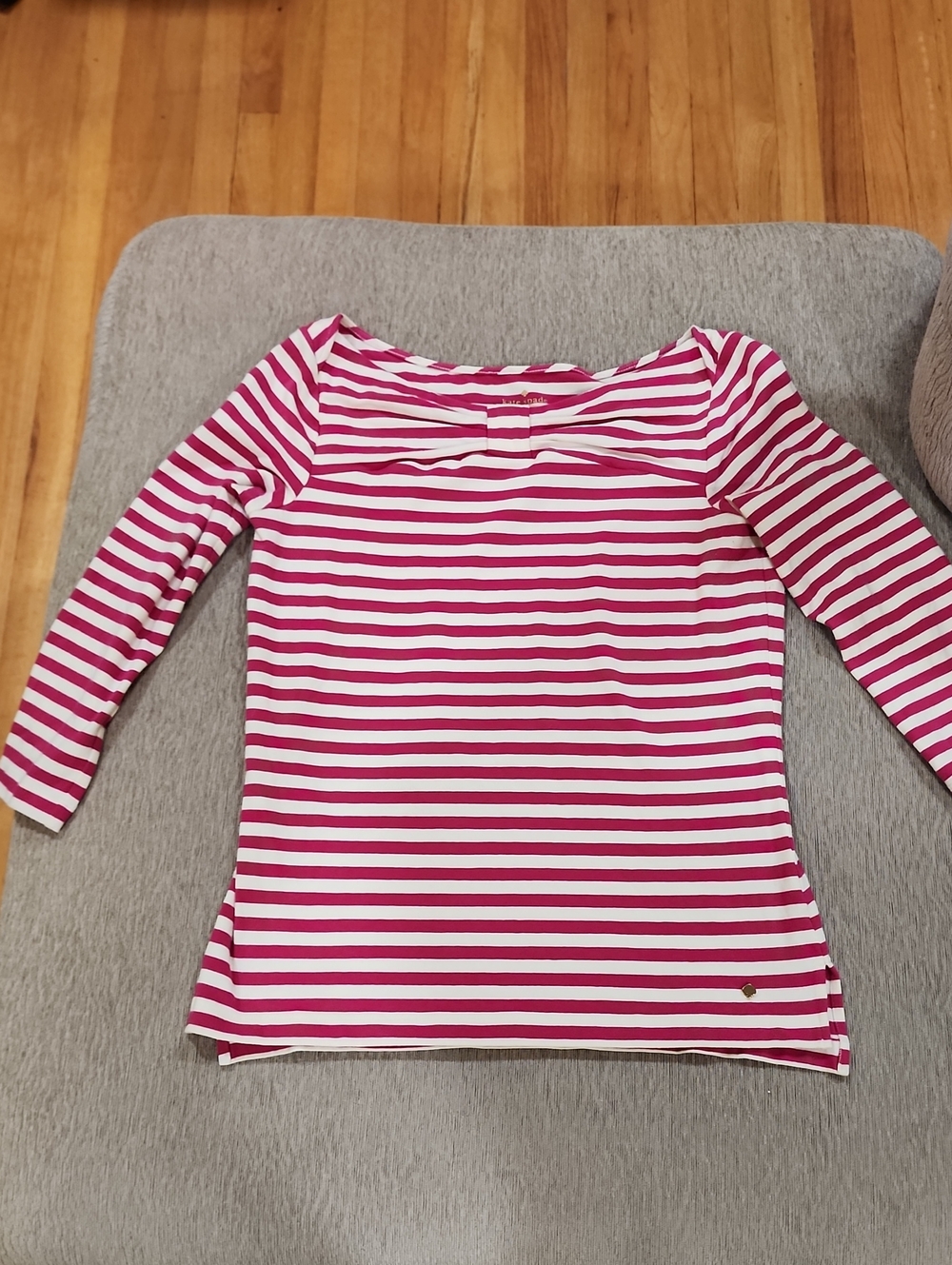 Kate Spade New York Boatneck Striped Top with Bow Detail Size M